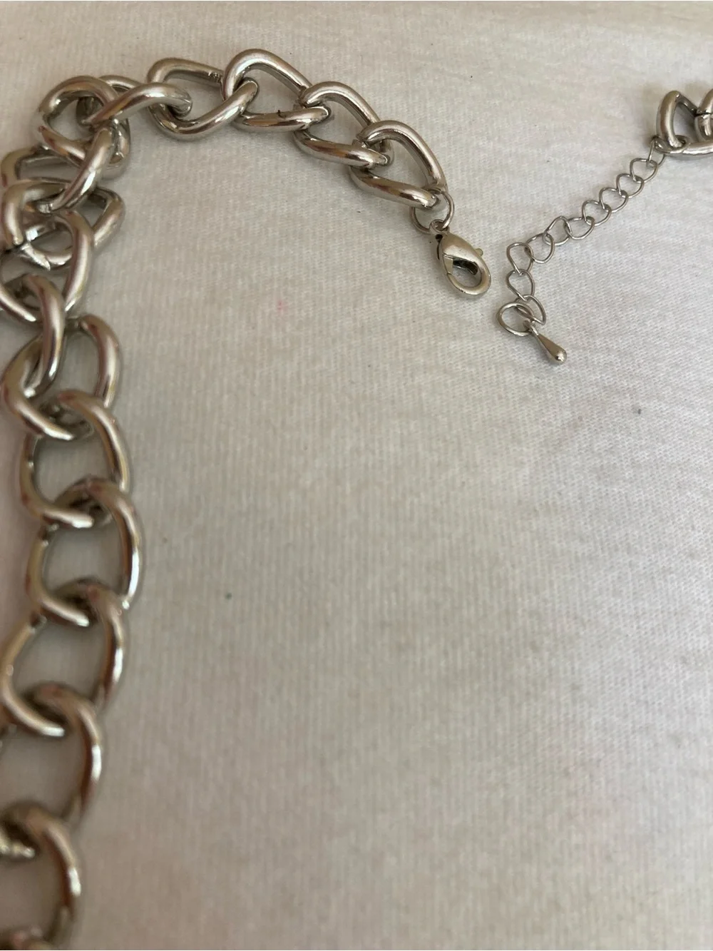 Panther Animal Big Cat Silver Tone Necklace Clear & Black Stones